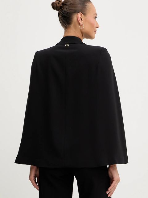 Twinset marynarka kolor czarny jednorzędowa gładka 252TT2400