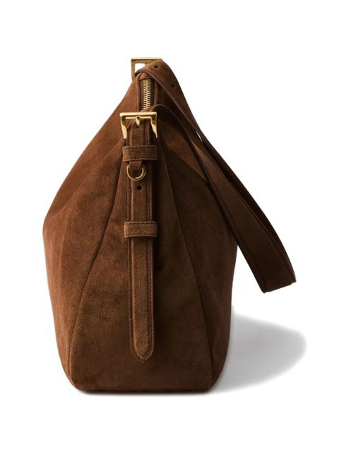 Prada medium Aimée suede shoulder bag - Brown