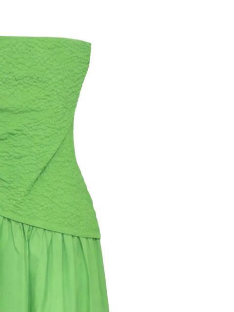 STAUD Nia textured strapless midi dress - Green - zdjęcie produktu nr 2