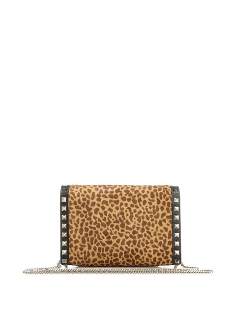 Valentino Garavani mini Rockstud leopard print stud shoulder bag - Neutrals - zdjęcie produktu nr 2