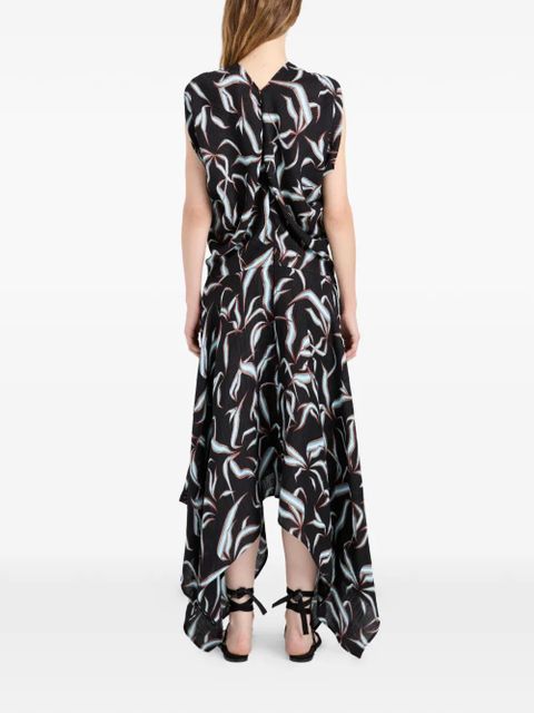 Proenza Schouler Sybella matelassé-effect asymmetric midi dress - Black