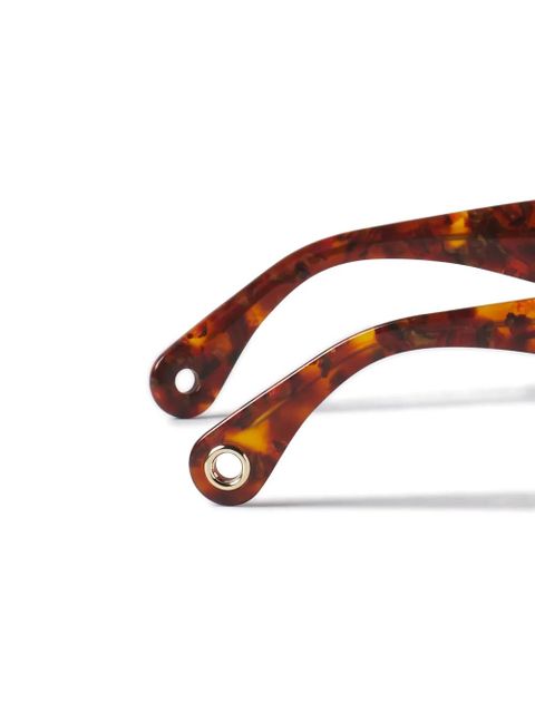 Lanvin tortoiseshell-effect geometric-frame sunglasses - Brown
