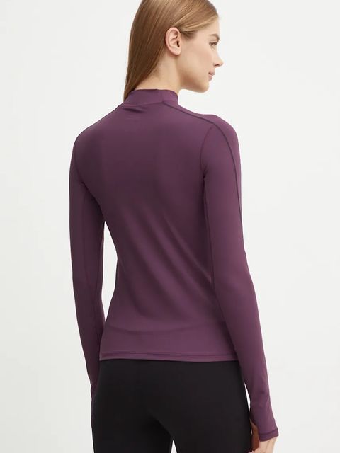 Reebok longsleeve treningowy kolor fioletowy z półgolfem 100205683
