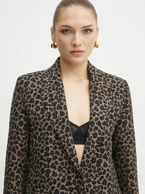 Morgan marynarka VBILI.F kolor beżowy jednorzędowa wzorzysta VBILI.F