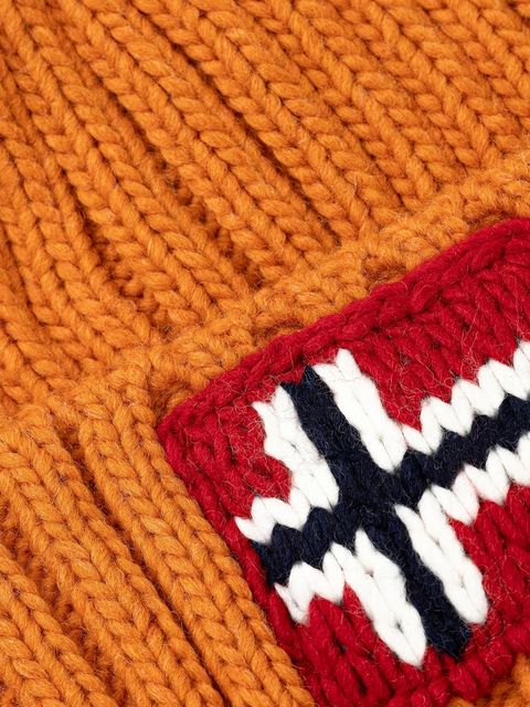 Napapijri czapka z domieszką wełny Semiury 5 kolor pomarańczowy NP0A4GKBA681