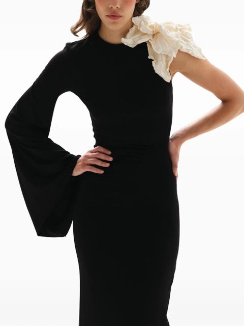 MANURÍ Dina Darling one-shoulder maxi dress - Black