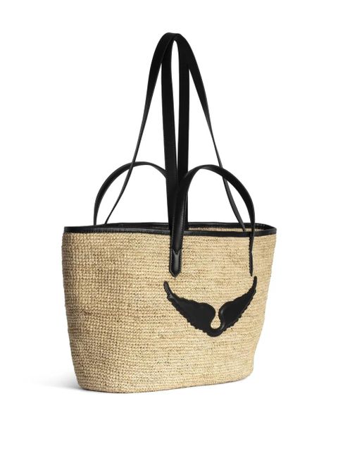 Zadig&Voltaire large Wings basket beach bag - Neutrals