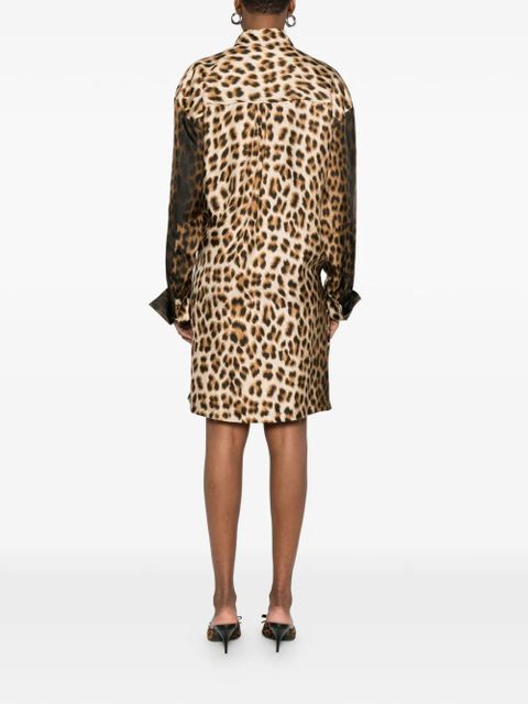Sportmax leopard print lace mini dress - Brown