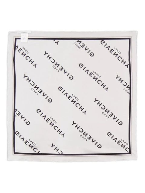 Givenchy Shadow logo-print silk scarf - White