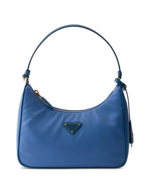 Prada mini Re-Edition 2005 triangle-logo tote bag - Blue - zdjęcie produktu nr 1