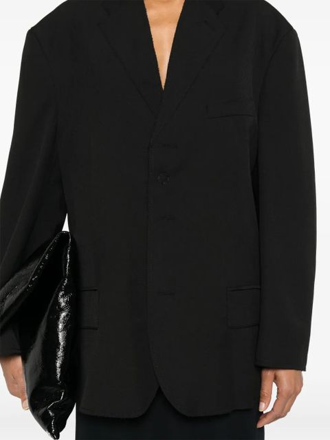 MM6 Maison Margiela raw-cut single-breasted blazer - Black