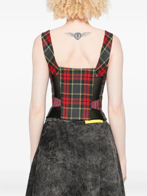 Vivienne Westwood tartan zip-front top - Red