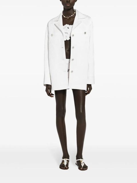 Dolce & Gabbana floral-embroidery miniskirt - White