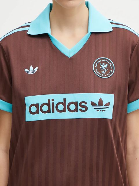 adidas Originals t-shirt Football Tee damski kolor brązowy JY3542