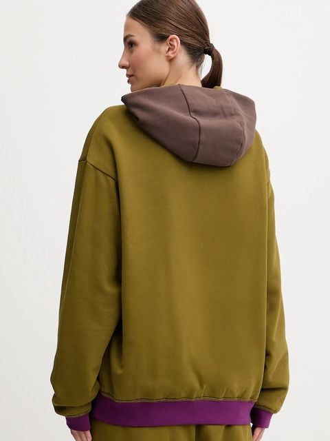 EA7 Emporio Armani bluza dwustronna damska kolor brązowy z kapturem gładka AF10377-7X000156