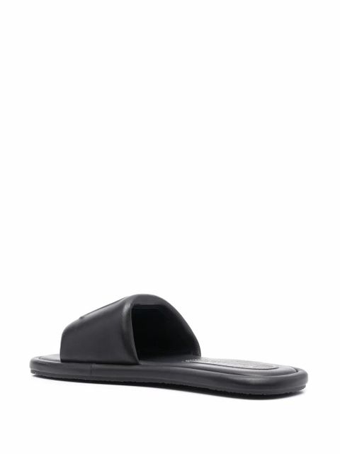 Nanushka logo-embossed leather sandals - Black