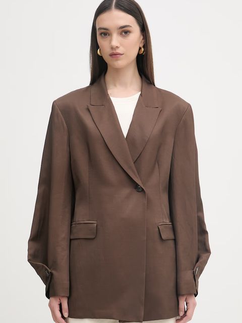 Haveone marynarka dwurzędowa damska z dodatkiem lnu - zdjęcie produktu nr 2