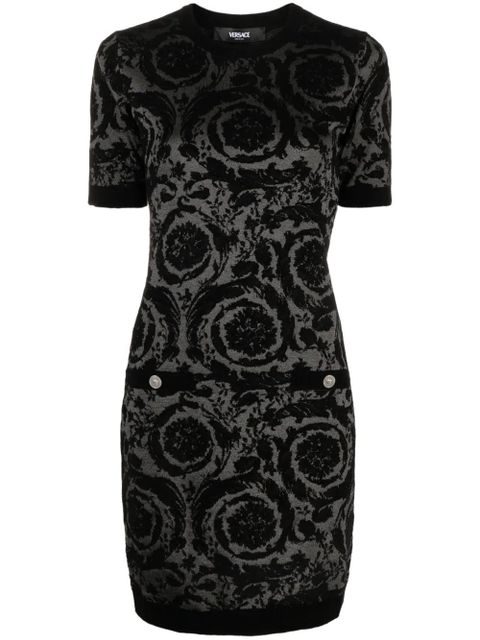 Versace Barocco-jacquard chenille minidress - Black