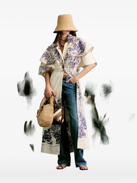 Johanna Ortiz Paper Flower floral-print trenchcoat - Neutrals