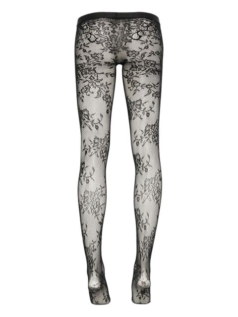 Alexander McQueen floral-lace tights - Black