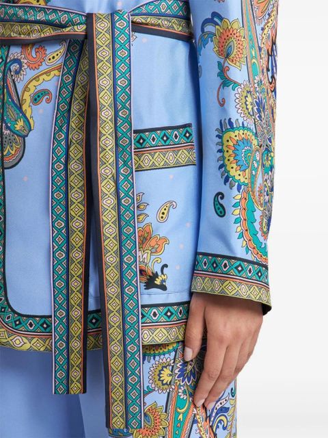 ETRO silk twill blazer - Blue