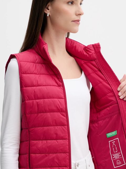 United Colors of Benetton bezrękawnik damski kolor różowy przejściowy 2TWDDJ00V