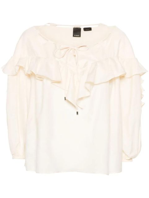 PINKO ruffled-detailing drawstring blouse - Neutrals - zdjęcie produktu nr 1