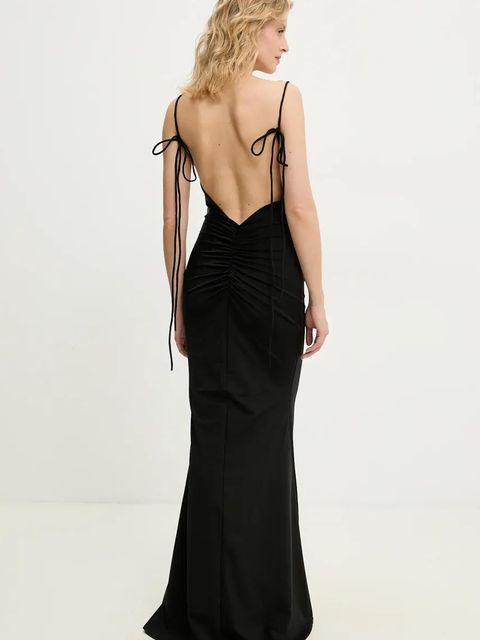 Answear.LAB sukienka kolor czarny maxi rozkloszowana - zdjęcie produktu nr 2