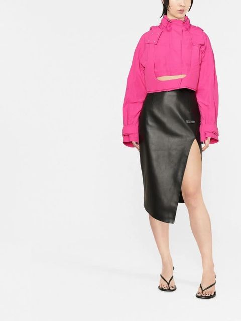 Off-White side-slit leather skirt - Black - zdjęcie produktu nr 2