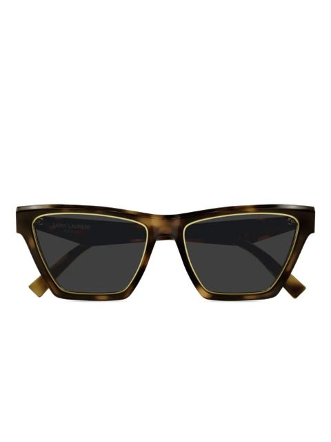 Saint Laurent Eyewear logo-print sunglasses - Brown - zdjęcie produktu nr 1