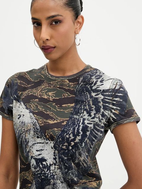 Diesel t-shirt bawełniany T-UNCUTIE-LONG-R1 damski kolor szary A19551.0DLBM