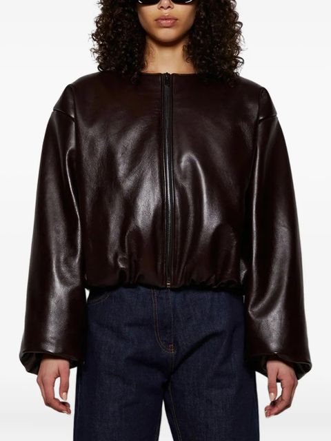 Magda Butrym balloon-sleeve bomber jacket - Brown