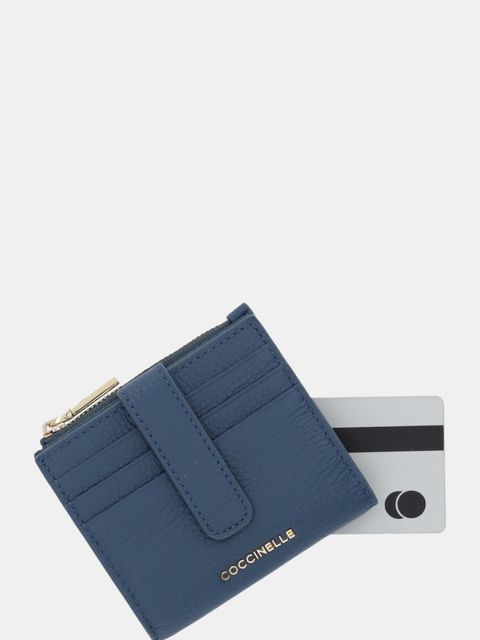 Coccinelle portfel skórzany damski kolor niebieski E2 MW5 11 F7 01