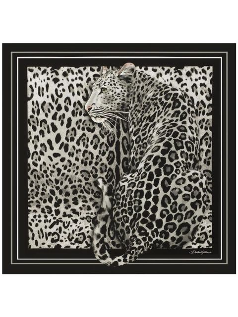 Dolce & Gabbana leopard-print scarf - Black - zdjęcie produktu nr 1