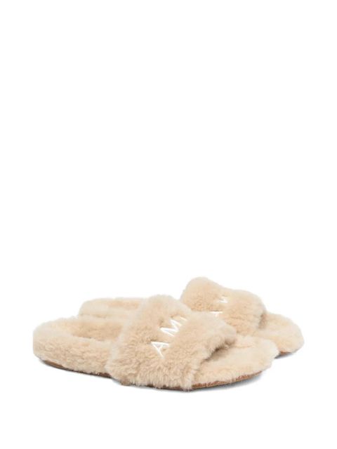 AMIRI logo-embroidery slippers - Neutrals - zdjęcie produktu nr 2