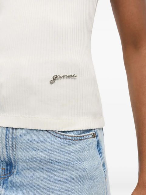 GANNI ribbed tank top - White