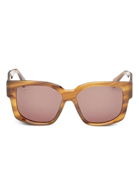 Max Mara Eyewear striped rectangle sunglasses - Brown - zdjęcie produktu nr 1