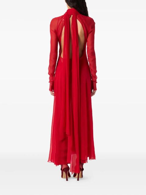 Blumarine open-back sheer maxi dress - Red