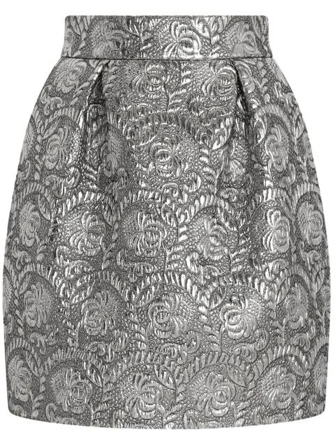 Dolce & Gabbana brocade-effect midi skirt - Silver - zdjęcie produktu nr 1