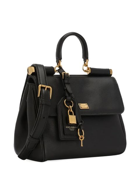 Dolce & Gabbana medium My Sicily structured leather handbag - Black