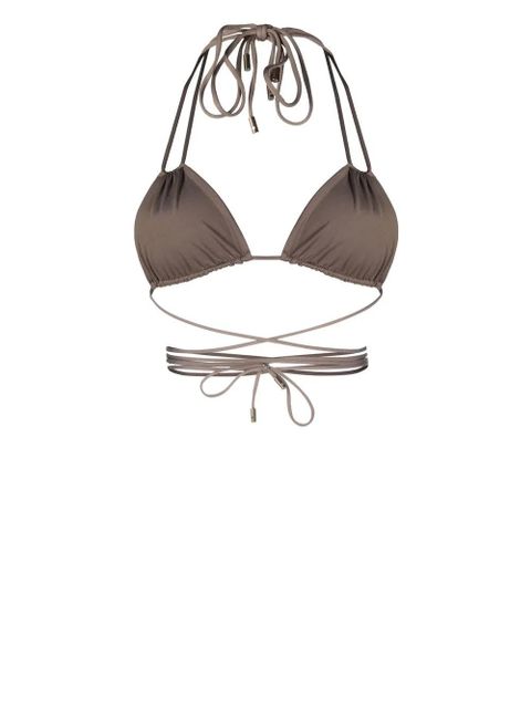 Saint Laurent wrap-around bikini top - Grey - zdjęcie produktu nr 2