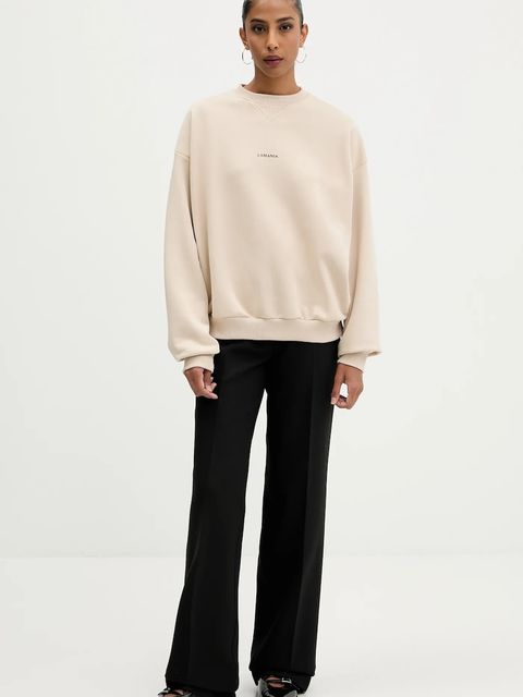 La Mania bluza damska kolor beżowy gładka MILKSHAKE
