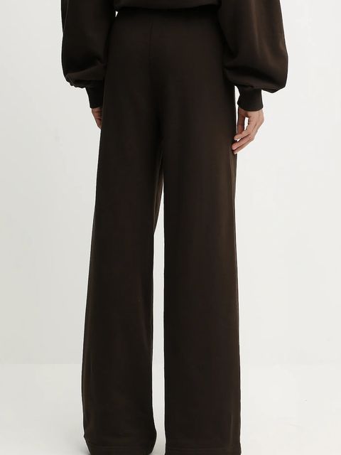 Rotate spodnie dresowe bawełniane damskie kolor brązowy gładkie 1153131667