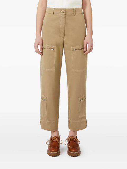Weekend Max Mara zip-pocket cotton trousers - Neutrals