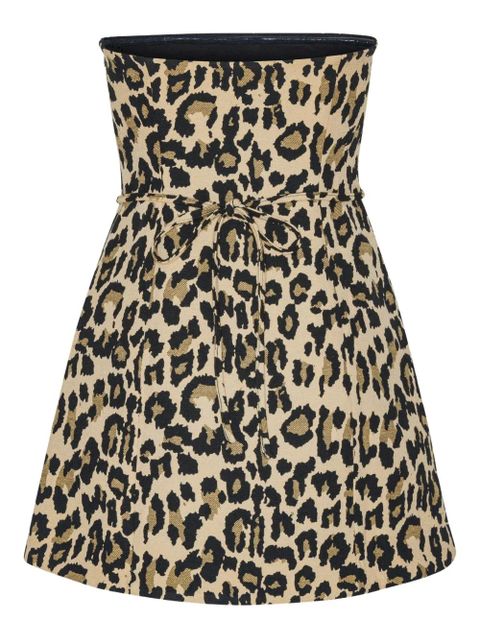 ROTATE BIRGER CHRISTENSEN leopard-print rosette mini dress - Brown - zdjęcie produktu nr 2
