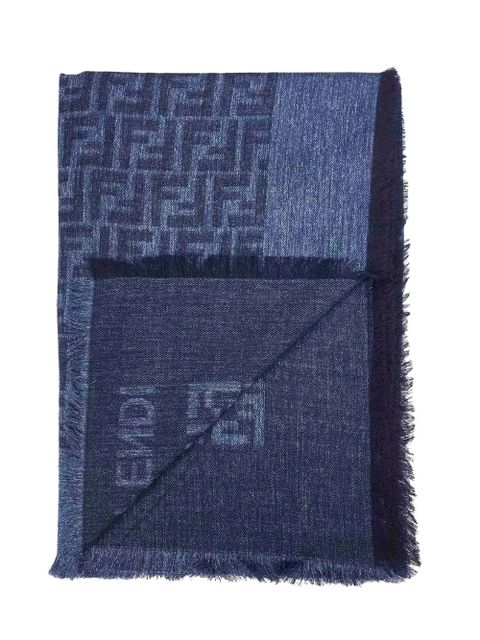 FENDI FF fringed scarf - Blue - zdjęcie produktu nr 2