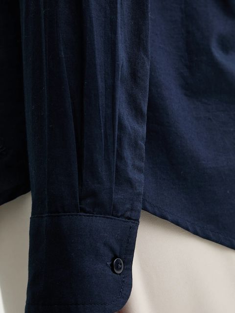 United Colors of Benetton koszula bawełniana damska kolor granatowy regular z kołnierzykiem klasycznym 5WPQDQ0AX