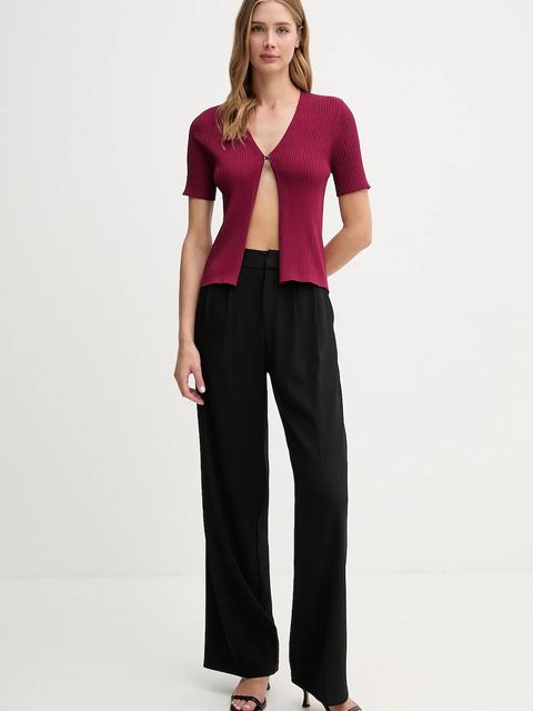 Dkny kardigan damski kolor bordowy lekki P52XAX02