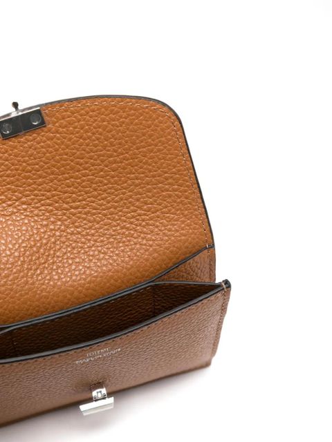 TOTEME T-lock grained leather cardholder - Neutrals