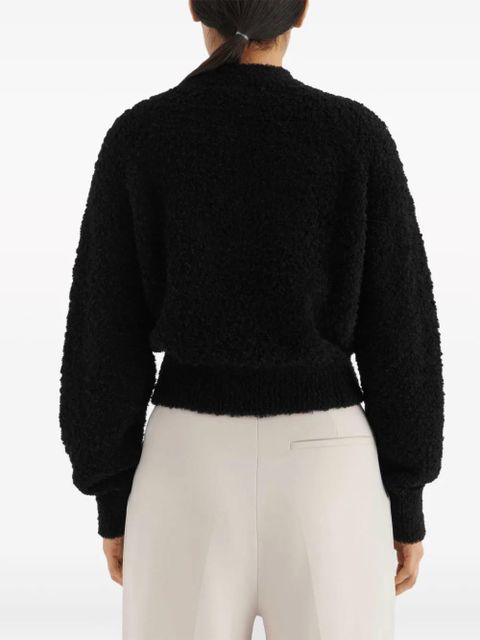 Axel Arigato logo-intarsia brushed jumper - Black